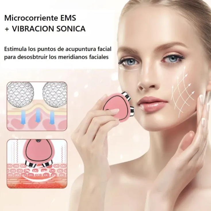Combo Masajeador Microcorriente + Depiladora de Ceja + Piedra Cristal