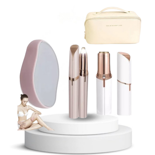 Combo Depiladora Facial + Cejas Indolora + Piedra Cristal + Neceser Maquillaje