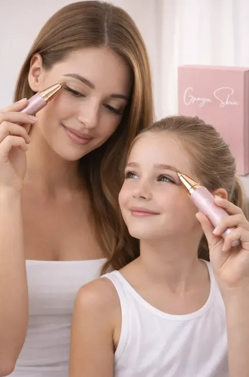 Combo depiladora facial + Cejas indolora + Piedra borrador de vello GangaSkin