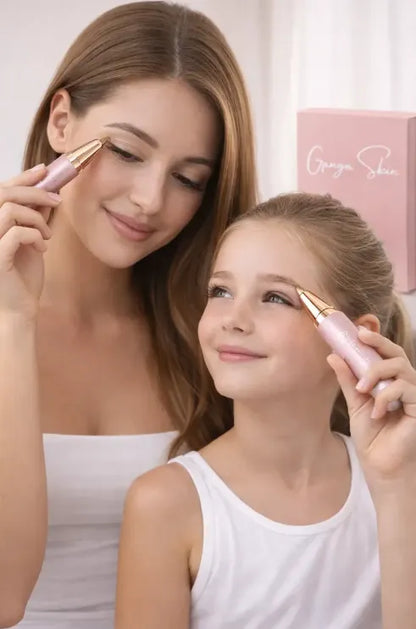 Combo depiladora facial + Cejas indolora + Piedra borrador de vello GangaSkin