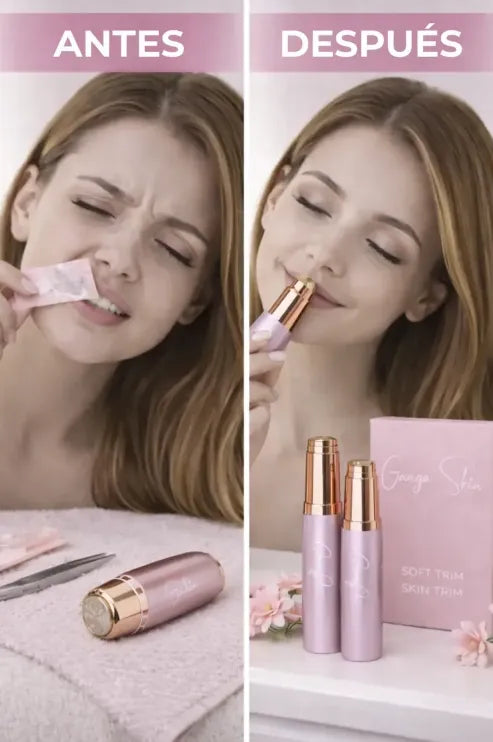Combo depiladora facial + Cejas indolora + Piedra borrador de vello GangaSkin