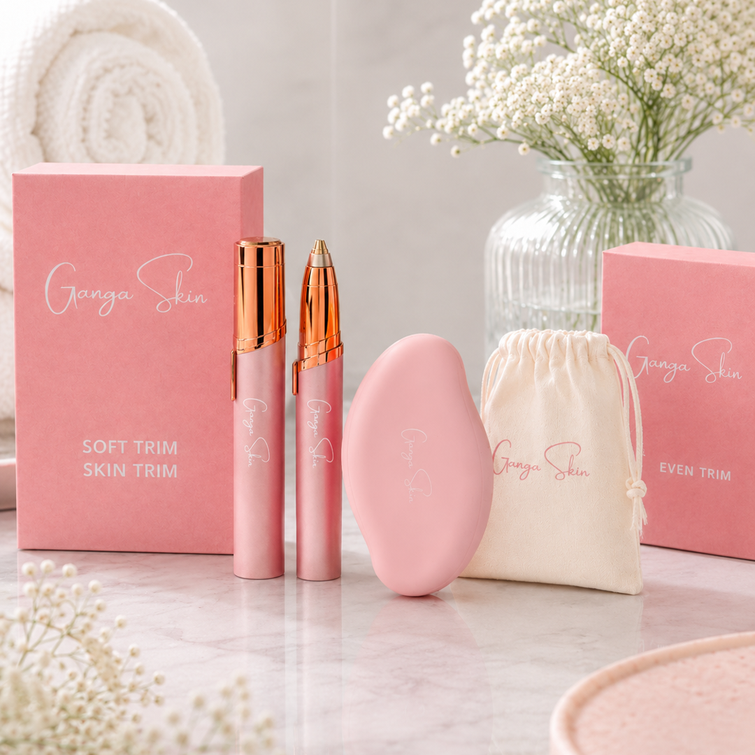 Combo depiladora facial + Cejas indolora + Piedra borrador de vello GangaSkin